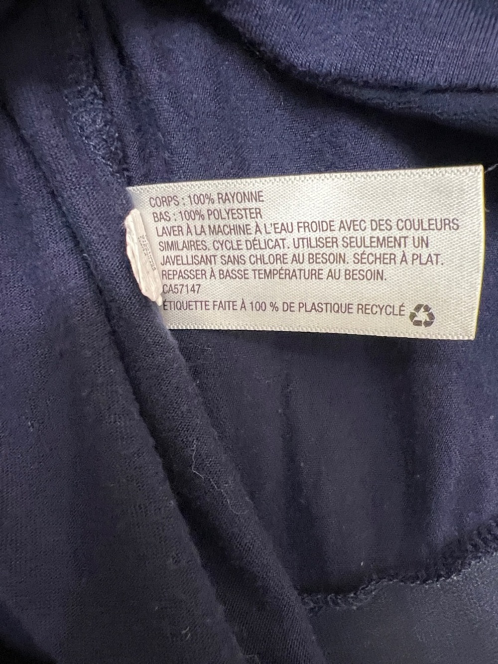 Merona‎ Navy Blue Mixed Media V-neck Tank Top [M] Rayon Sheer Trim Hem - Picture 7 of 9